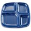4398450 - Right Hand 4-Compartment Melamine Tray 10" x 9.75" - Dark Blue