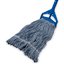369320M14 - ANTI-MICROBIAL MED BLUE LOOPED-END MOP W/GREEN BAN