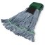 369418S14 - MED BLUE LOOPED-END MOP W/GREEN BAND - BLUE W/ SCR