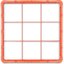 RE9C24 - OptiClean™ 9-Compartment Divided Glass Rack Extender 1.78" - Orange