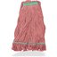 369417B05 - MED RED LOOPED-END MOP  W/GREEN BAND  - 4 PLY SYNT