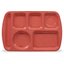586500 - Left-Hand Economy 6-Compartment Melamine Tray 10" x 14" - Variegated