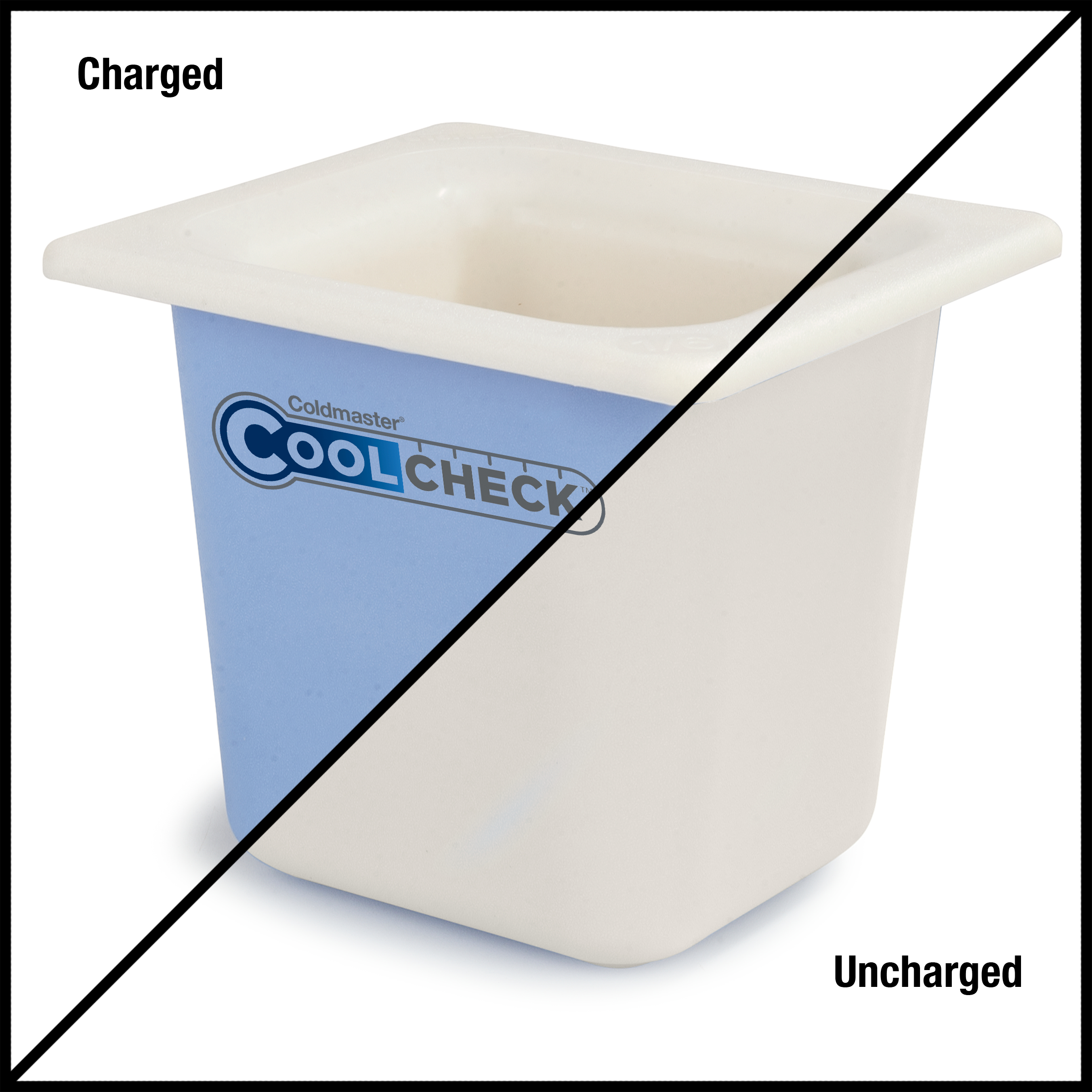 Coldmaster CoolCheck 6 D Sixth-size Food Pan 1.6 qt  - White/Blue