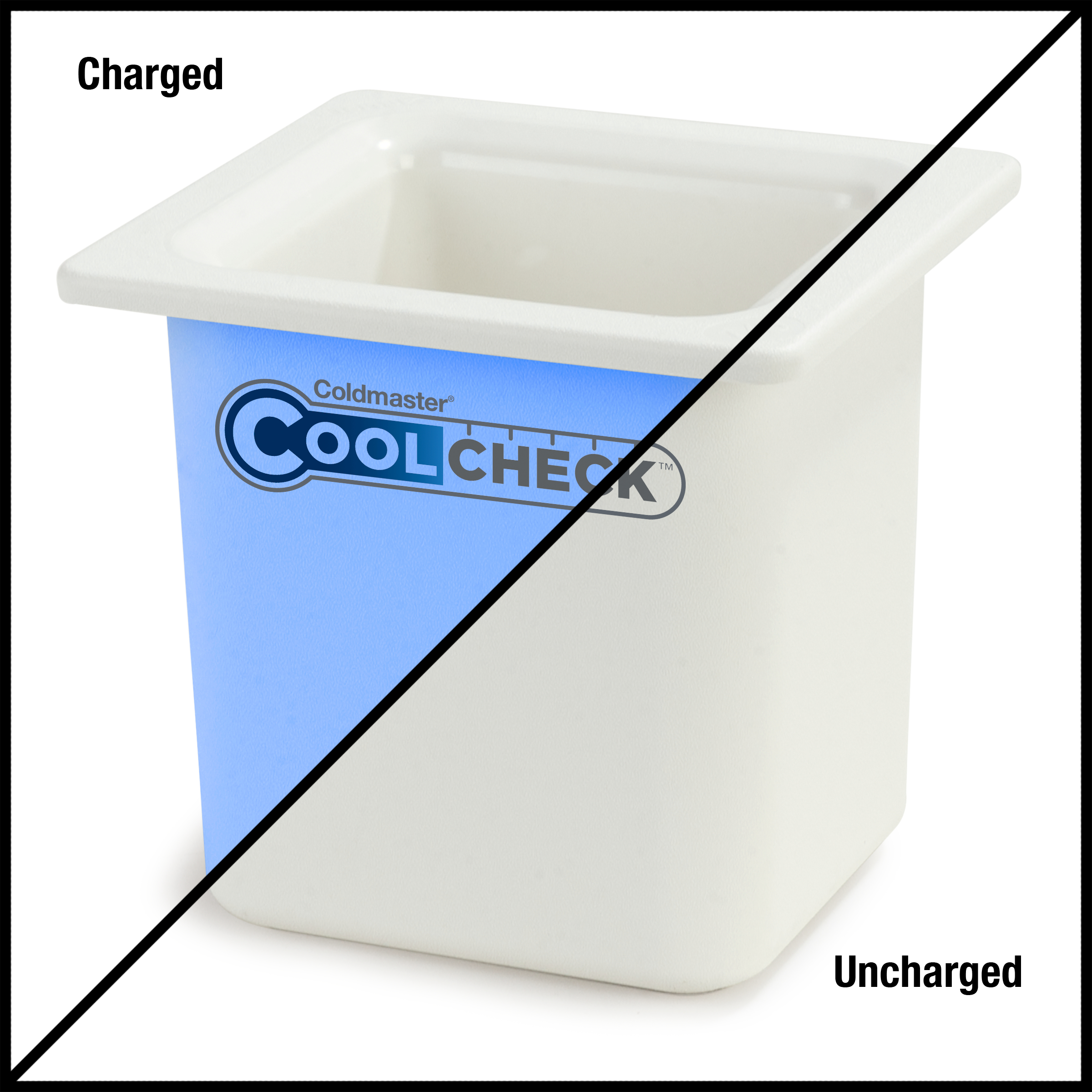 Coldmaster CoolCheck 6 D Sixth-size High Capacity Food Pan 1.7 qt  - White/Blue