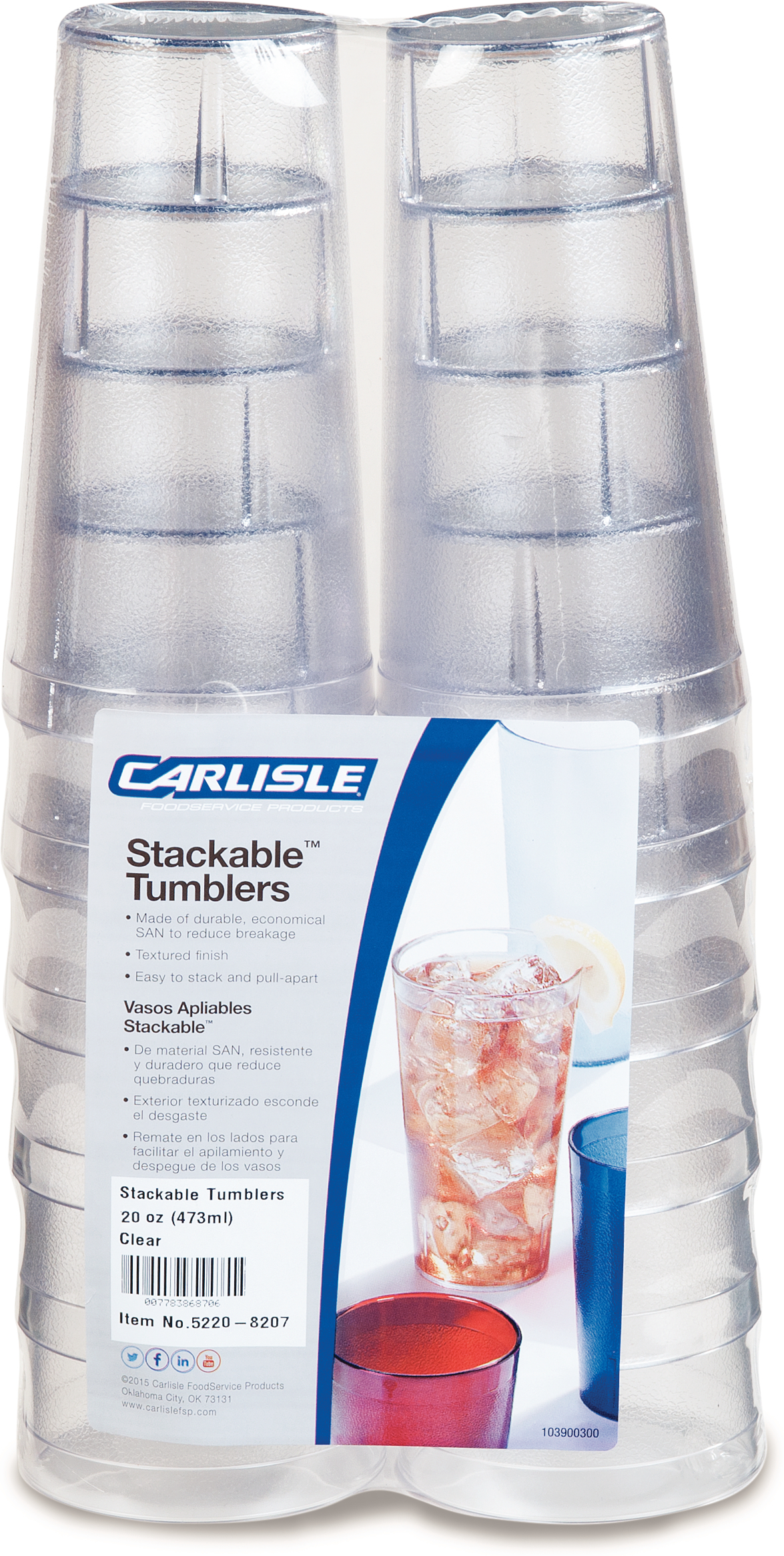 Stackable SAN Tumbler 20 oz (12/pk) - Clear