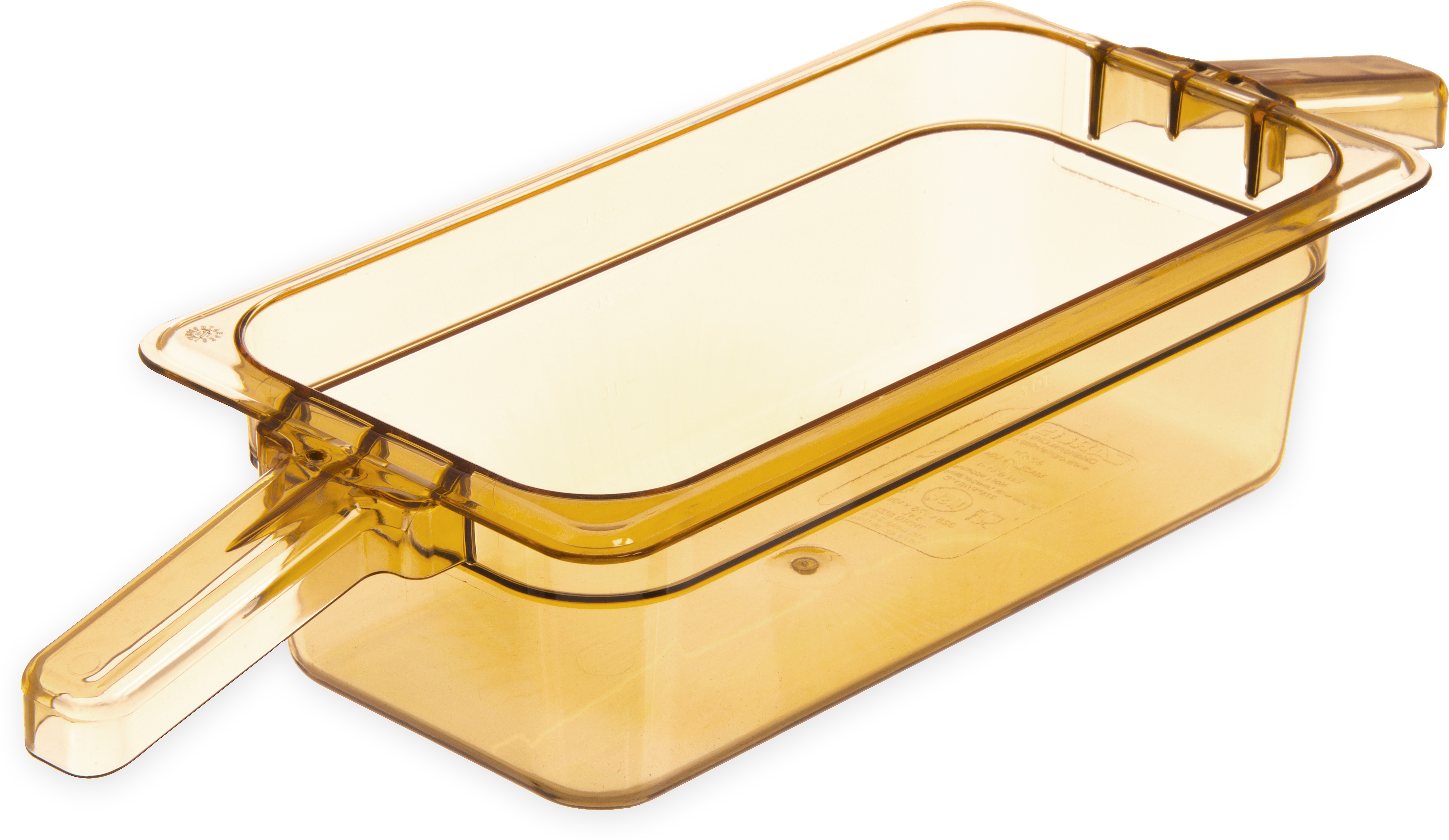 StorPlus Food Pan HH With 2 Handles 4 DP 1/3 Size - Amber