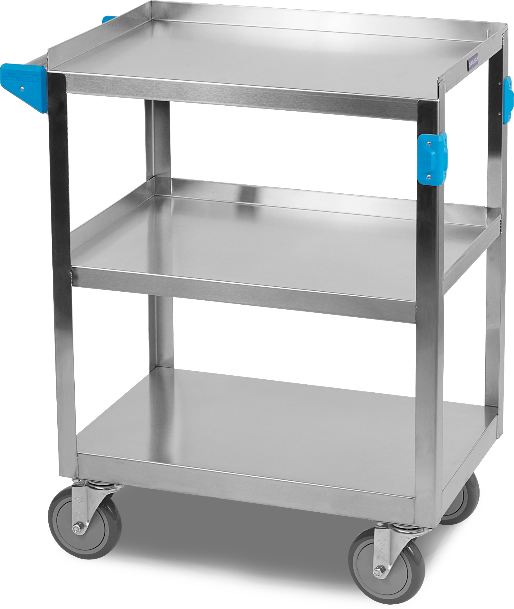 3 Shelf Stainless Steel Utility Cart 300 lb Capacity 15.5 x 24W - Stainless Steel