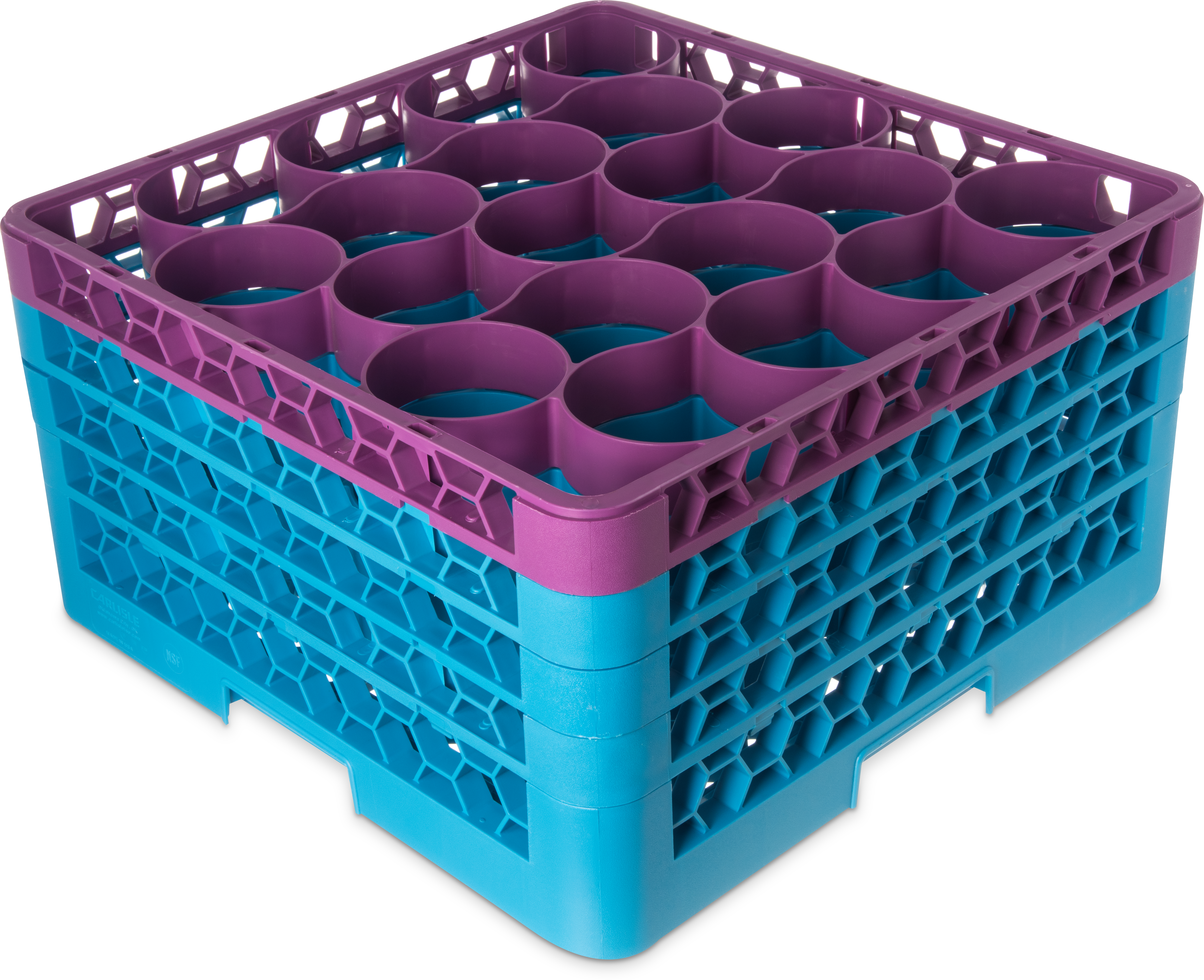 OptiClean NeWave Color-Coded Glass Rack with Four Extenders 20 Compartment - Lavender-Carlisle Blue