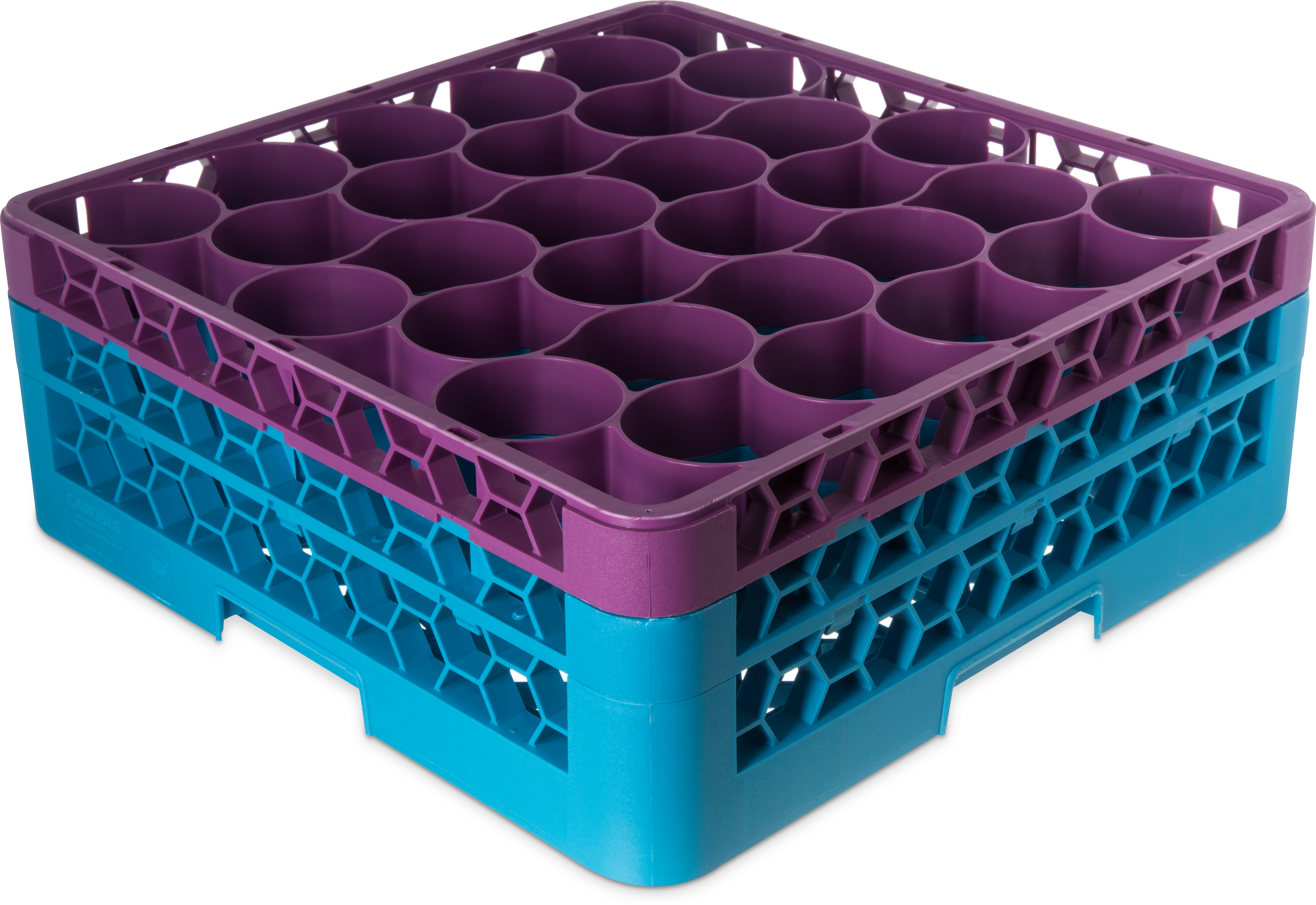 OptiClean NeWave Color-Coded Glass Rack with Two Extenders 30 Compartment - Lavender-Carlisle Blue