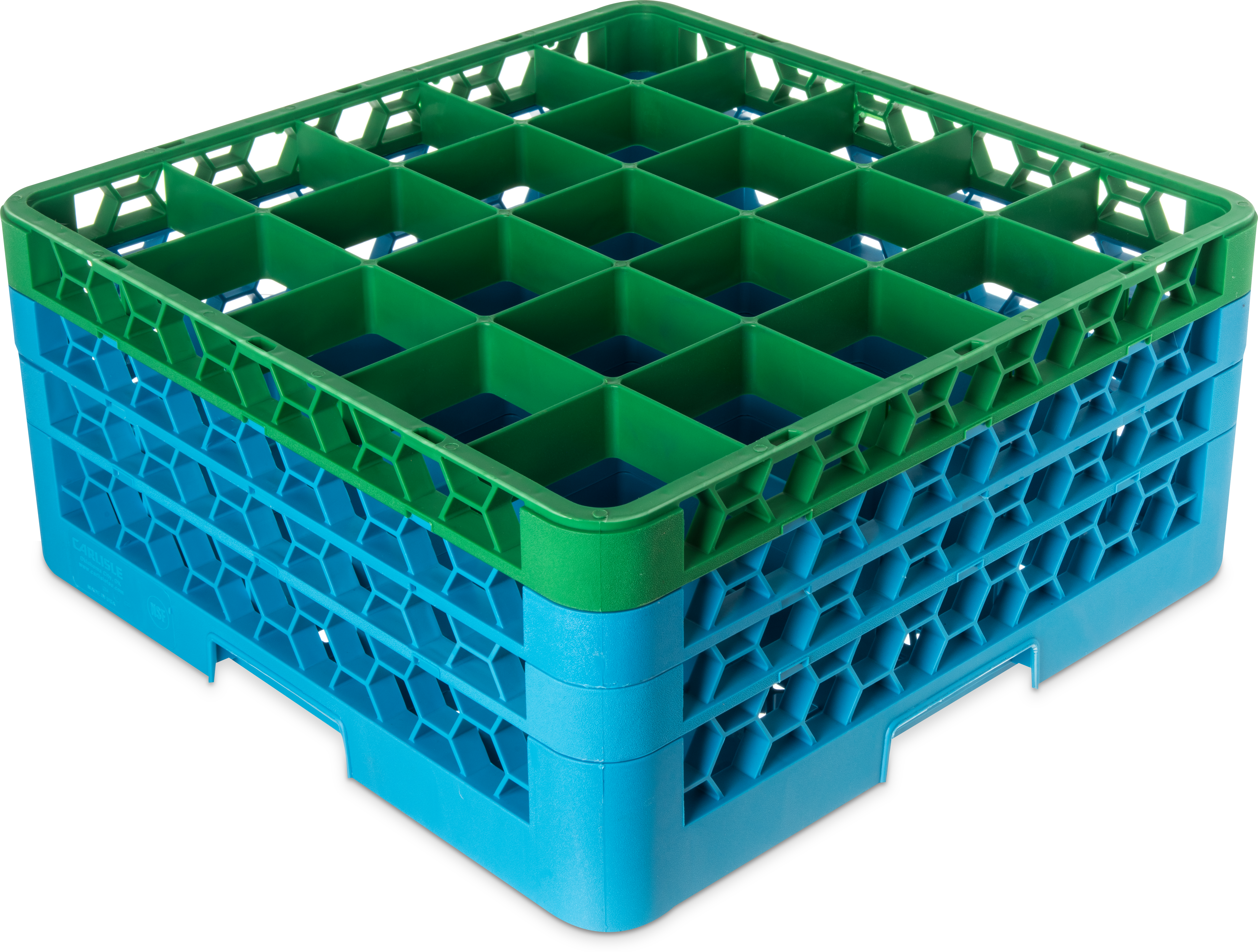 OptiClean 25 Compartment Glass Rack with 3 Extenders 8.72 - Green-Carlisle Blue