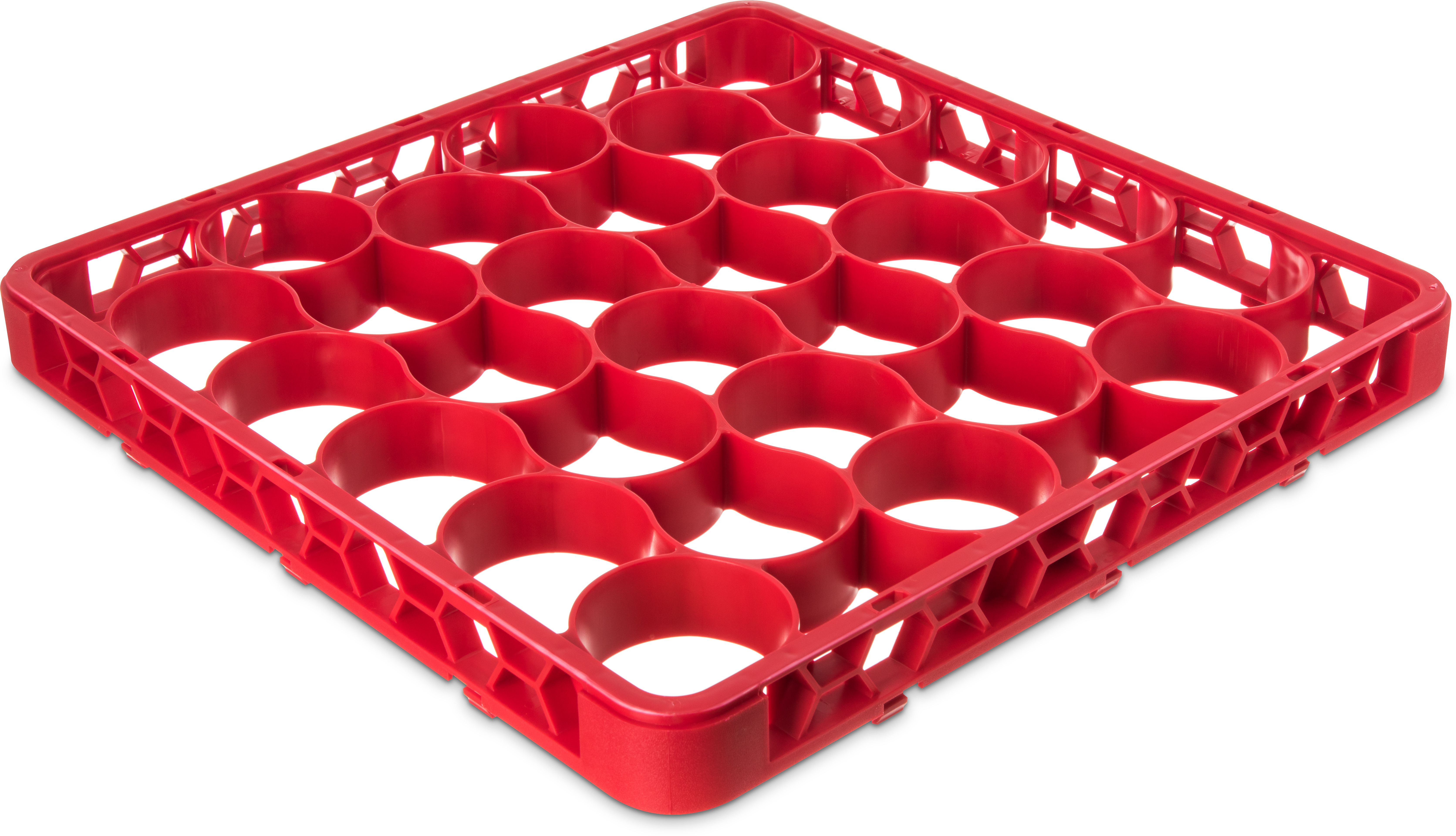 Color-Coded Short Glass Rack Extender 30 Compartment - Red