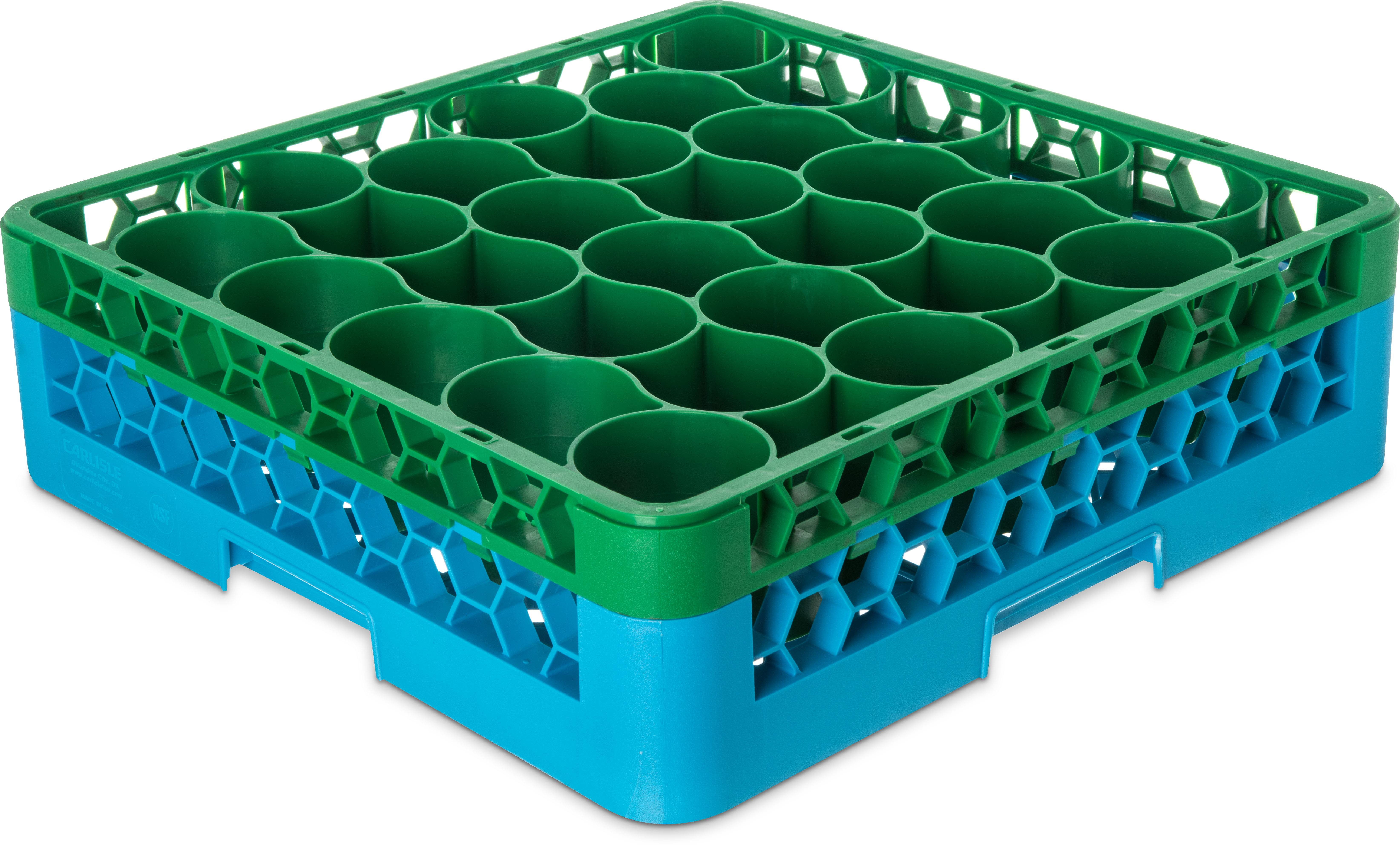 OptiClean NeWave Color-Coded Glass Rack with Integrated Extender 30 Compartment - Green-Carlisle Blue