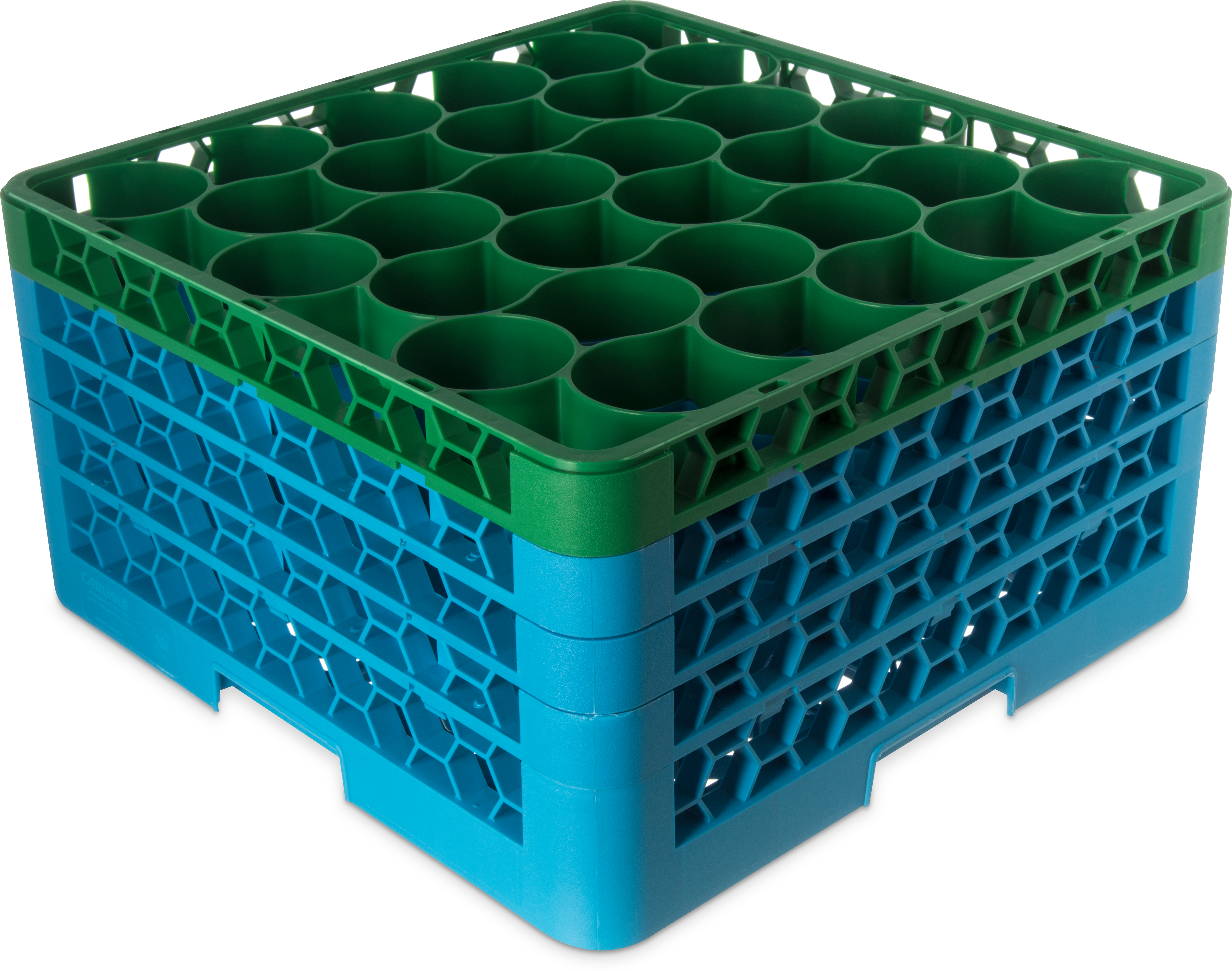 OptiClean NeWave Color-Coded Glass Rack with Three Extenders 30 Compartment (2pk) - Green-Carlisle Blue
