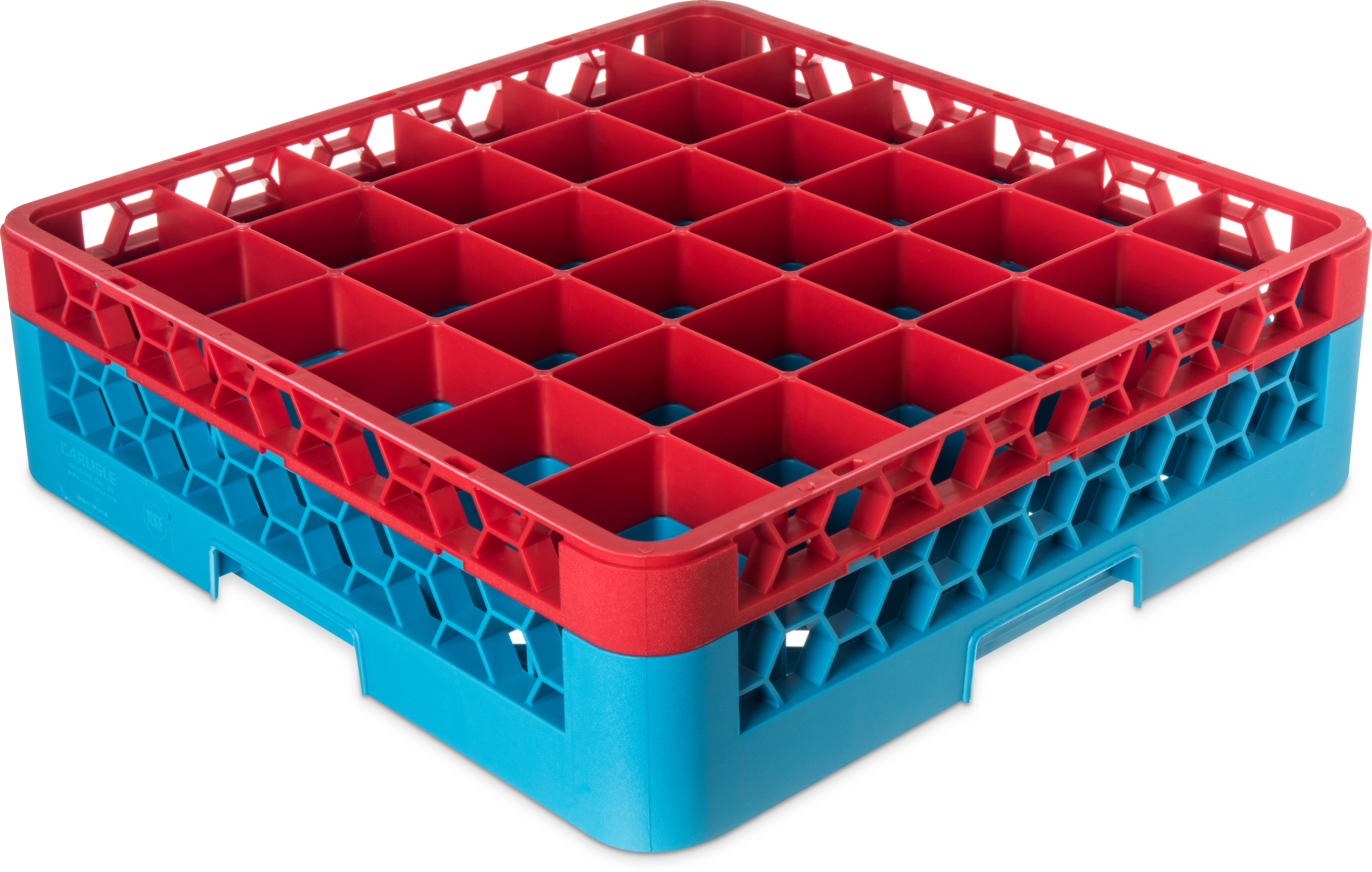 OptiClean 36 Compartment Glass Rack with 1 Extender 5.56 - Red-Carlisle Blue