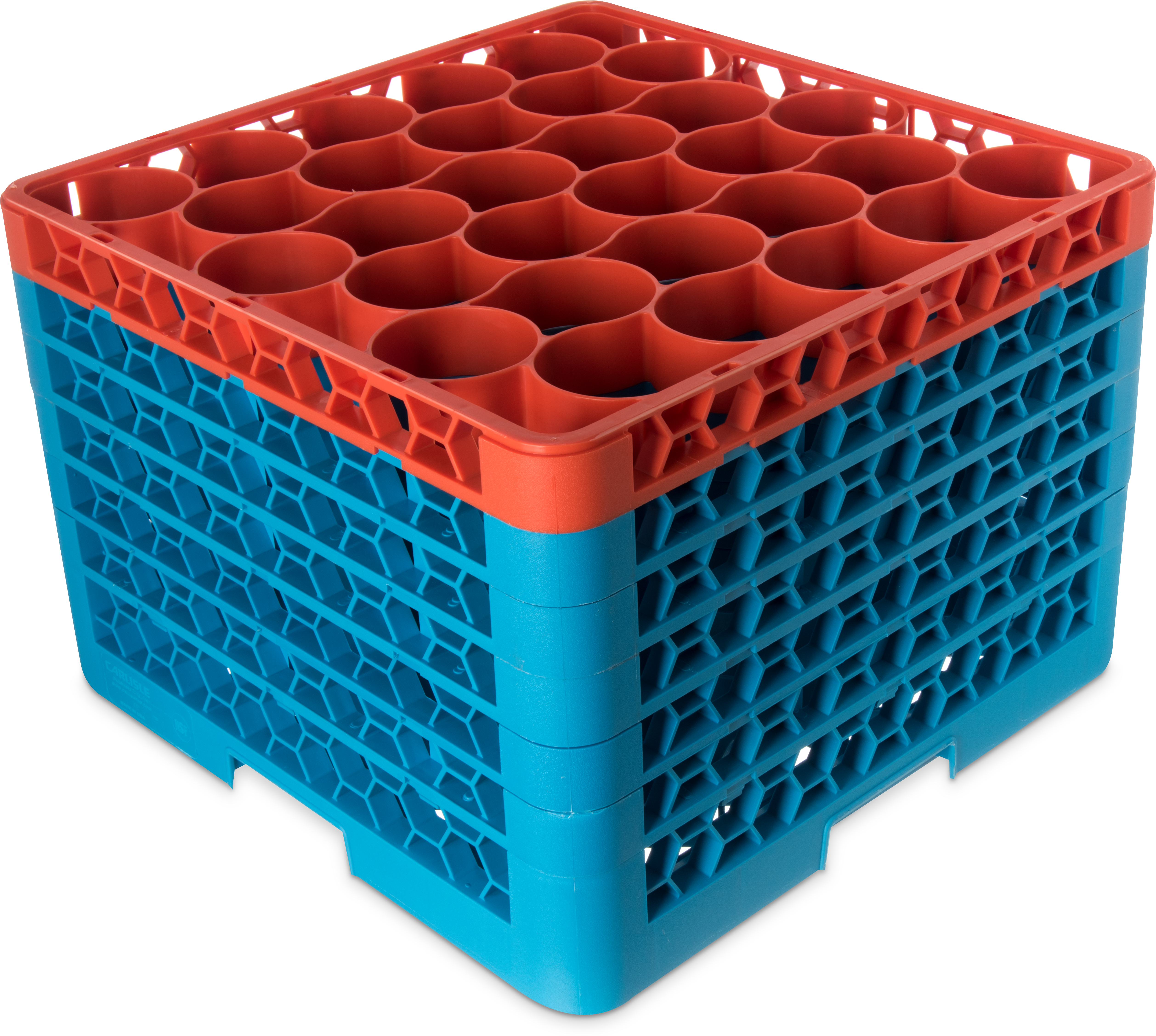 OptiClean NeWave Color-Coded Glass Rack with Five Extenders 30 Compartment - Orange-Carlisle Blue