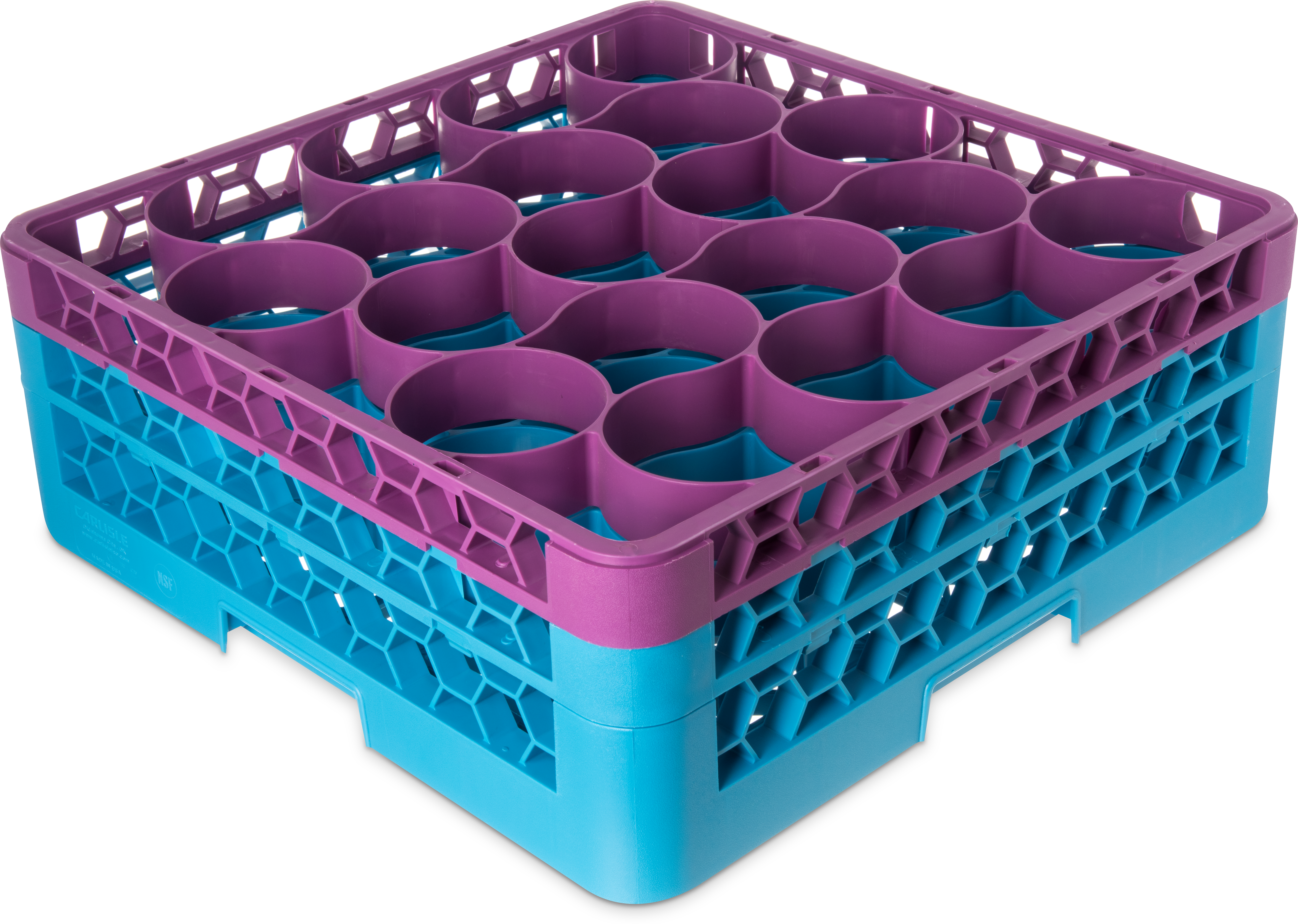 OptiClean NeWave Color-Coded Glass Rack with Two Extenders 20 Compartment - Lavender-Carlisle Blue