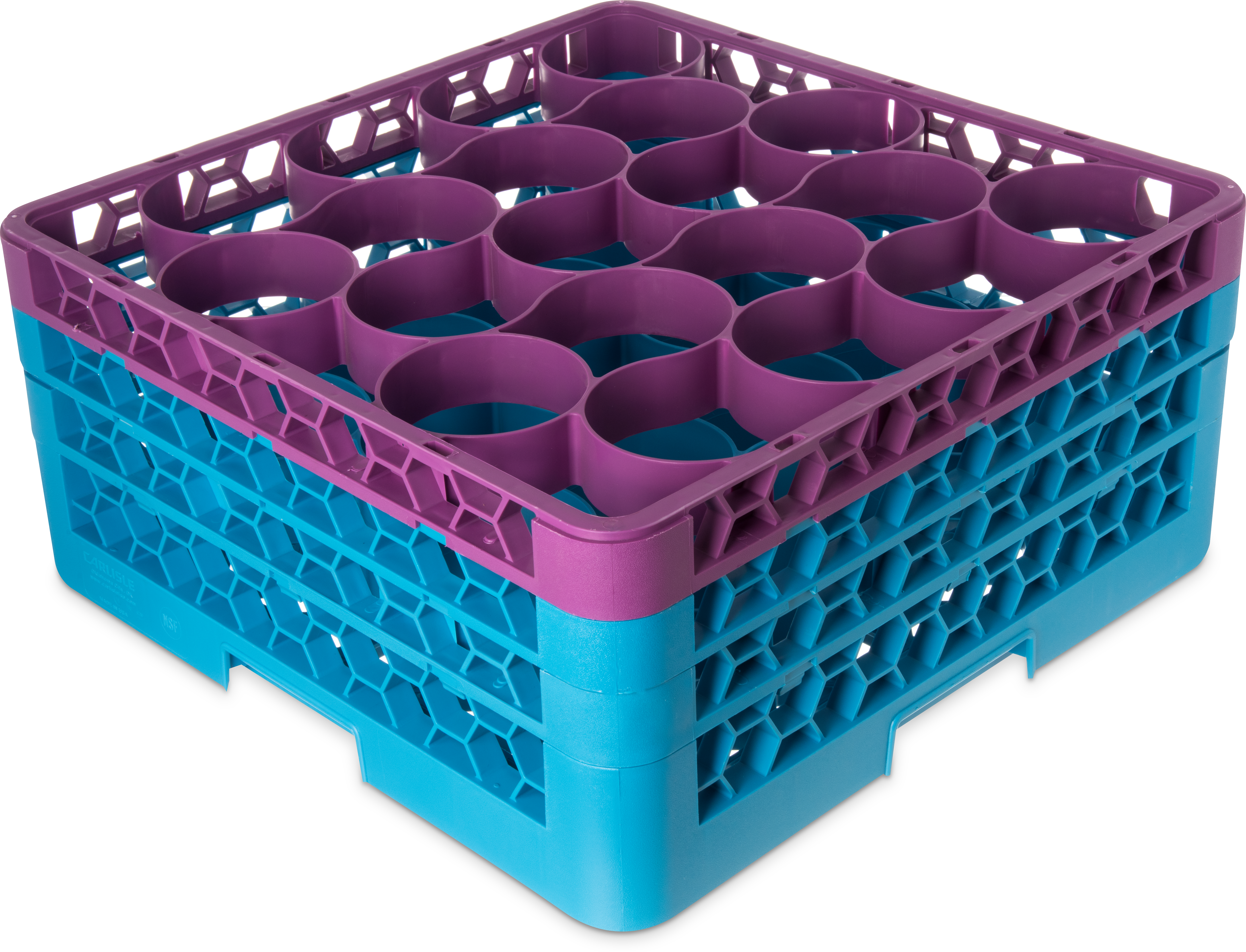 OptiClean NeWave Color-Coded Glass Rack with Three Extenders 20 Compartment - Lavender-Carlisle Blue