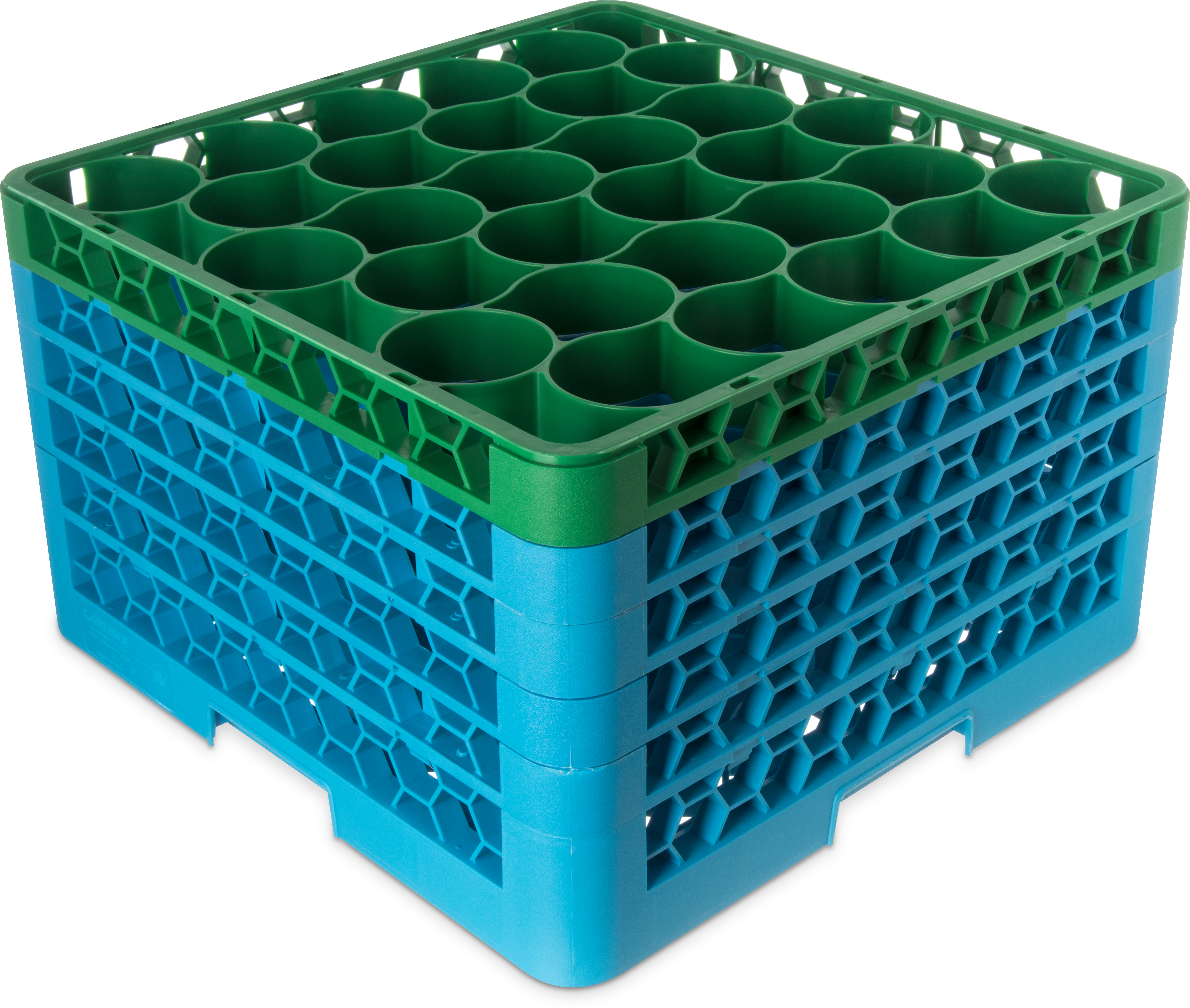OptiClean NeWave Color-Coded Glass Rack with Four Extenders 30 Compartment - Green-Carlisle Blue