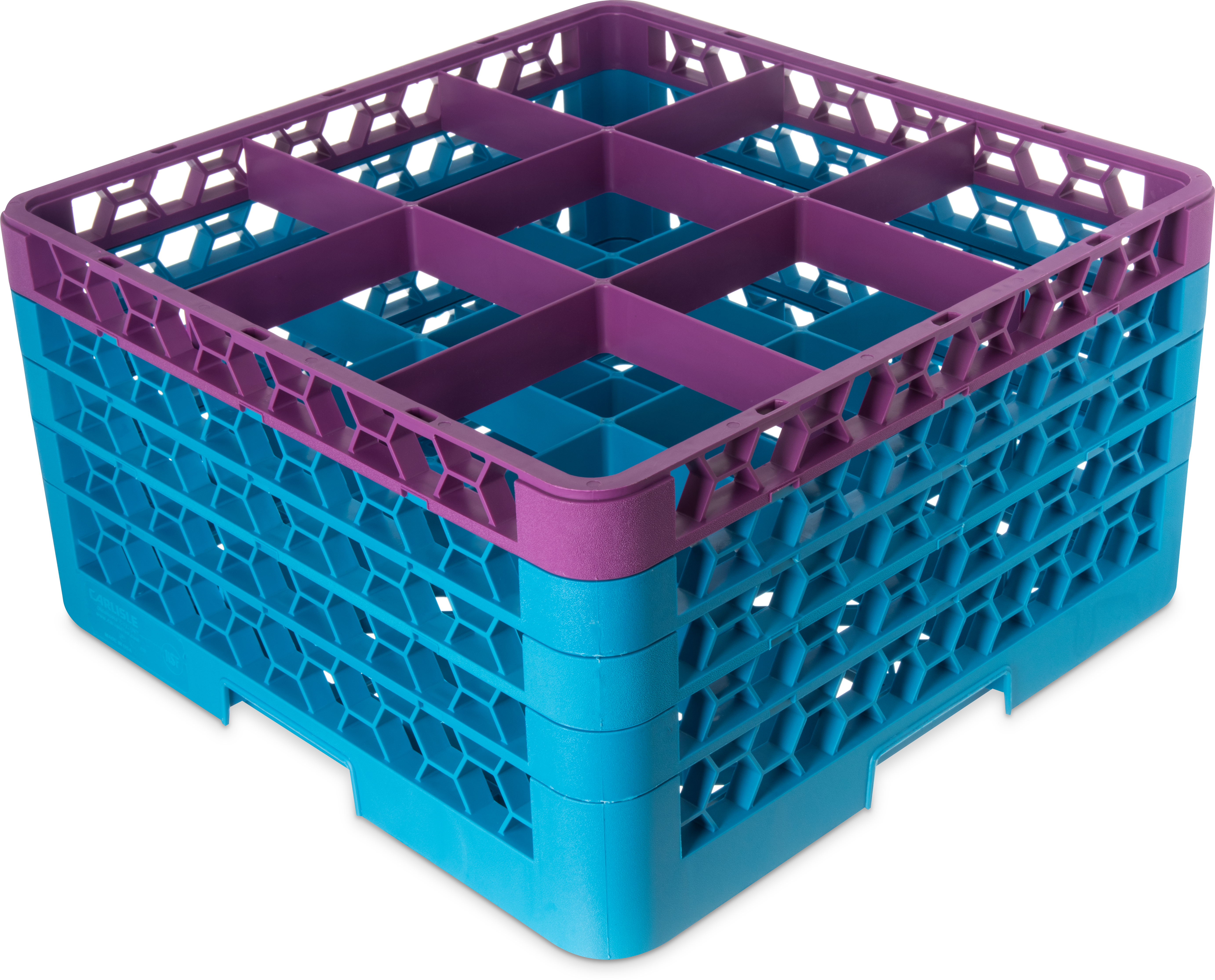 OptiClean 9 Compartment Glass Rack with 4 Extenders 10.3 - Lavender-Carlisle Blue