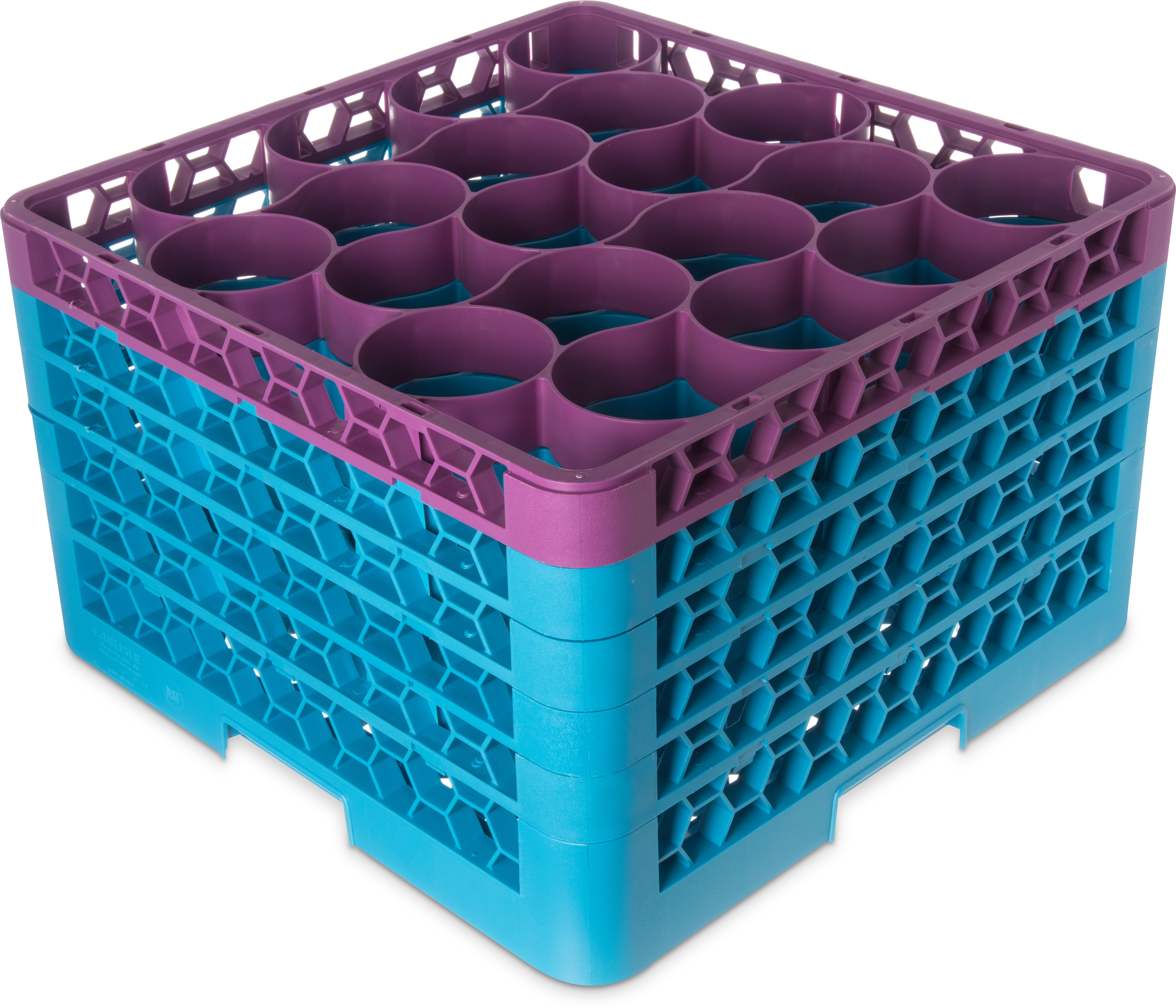 OptiClean NeWave Color-Coded Glass Rack with Five Extenders 20 Compartment - Lavender-Carlisle Blue