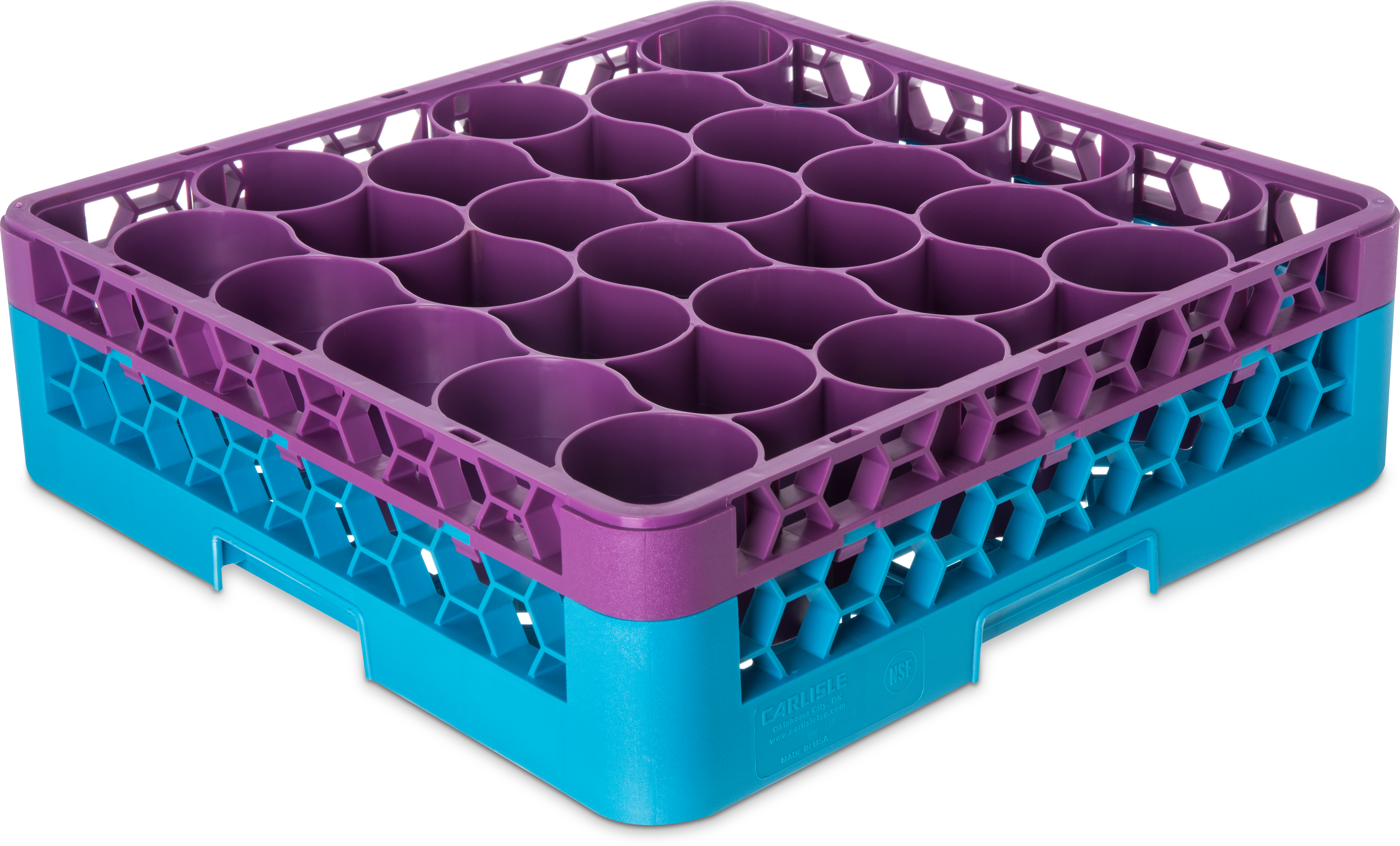 OptiClean NeWave Color-Coded Glass Rack with Integrated Extender 30 Compartment - Lavender-Carlisle Blue