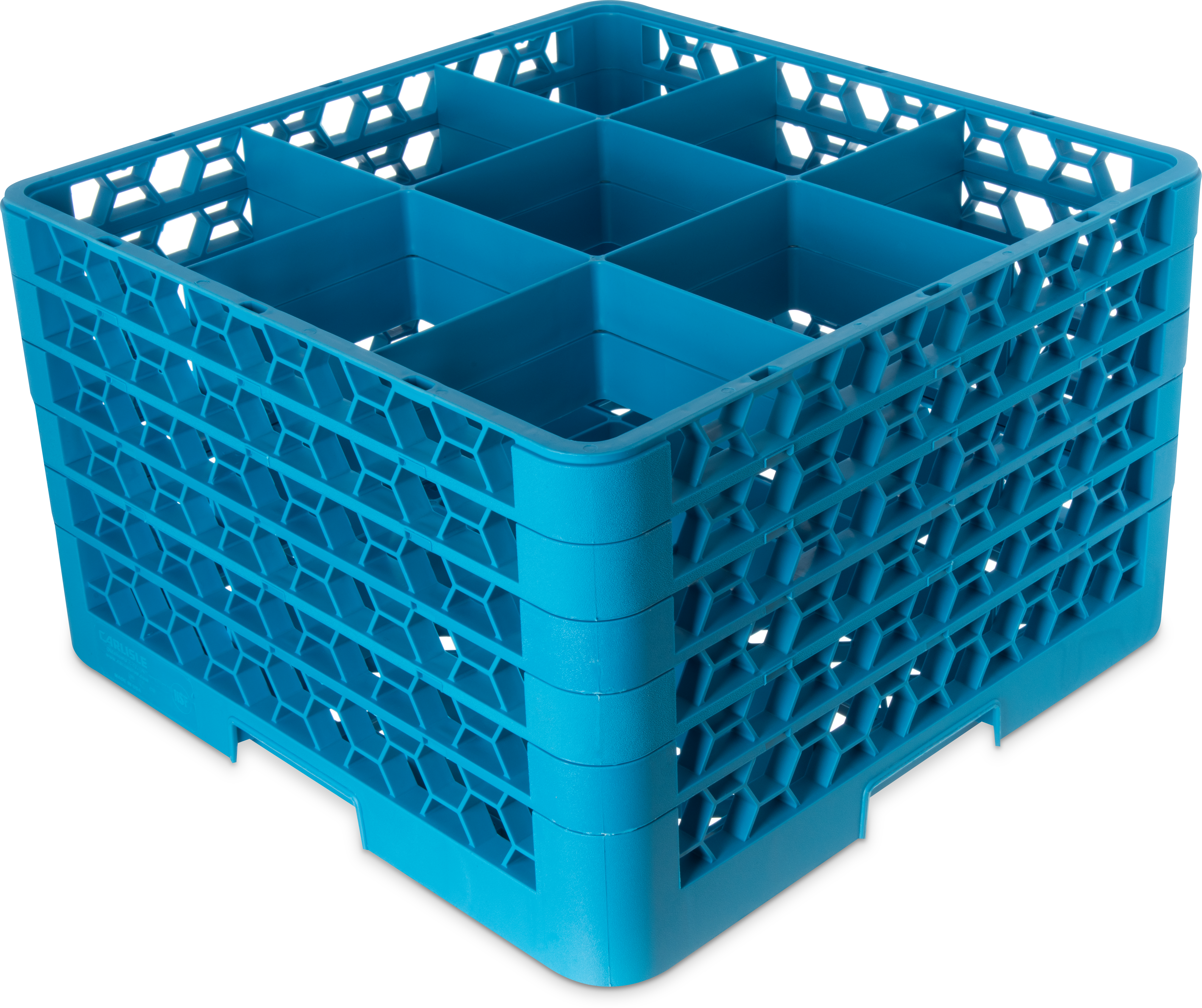 OptiClean 9 Compartment Glass Rack with 5 Extenders 11.9 - Carlisle Blue