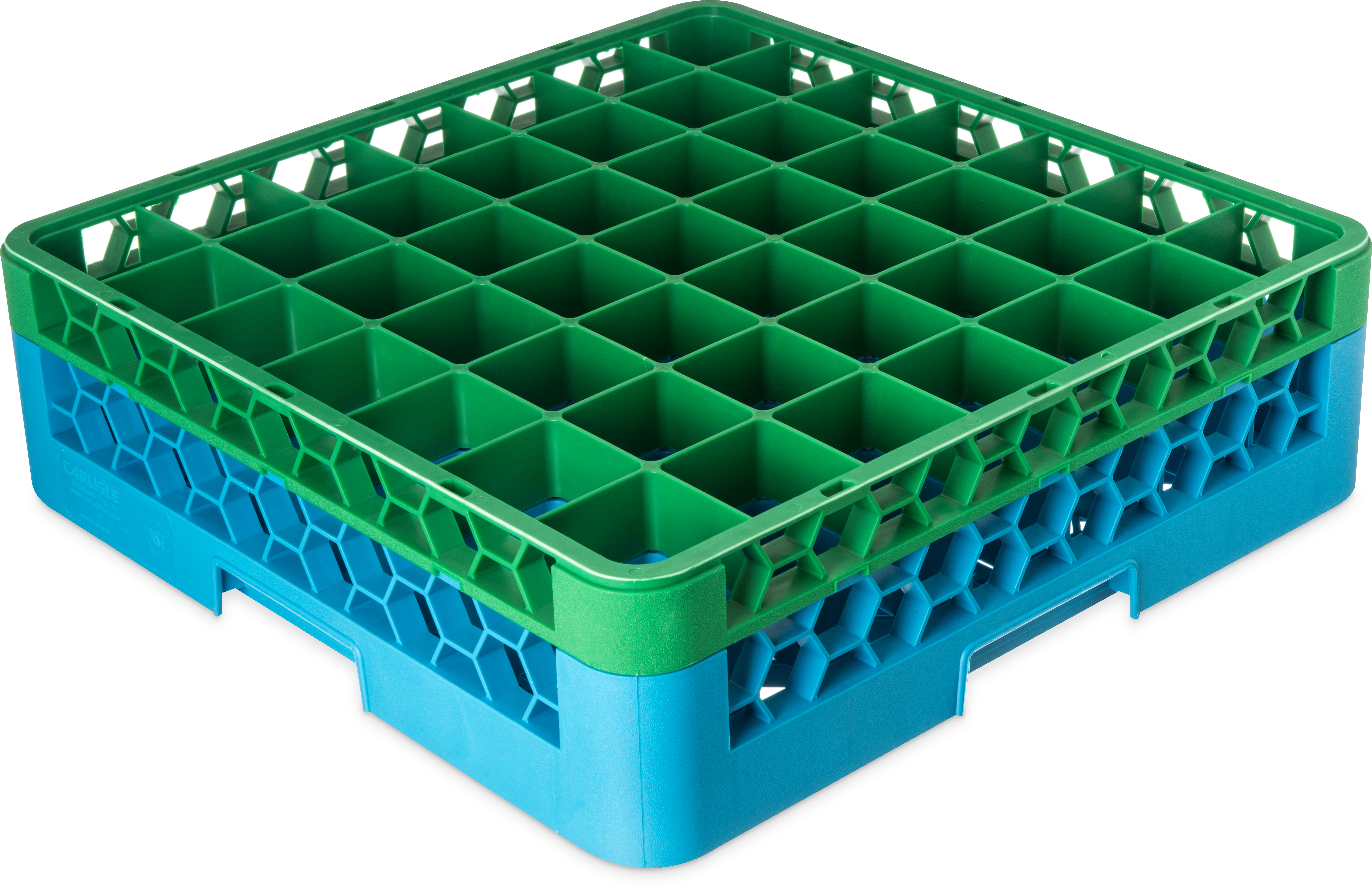 OptiClean 49 Compartment Glass Rack with 1 Extender 5.56 - Green-Carlisle Blue