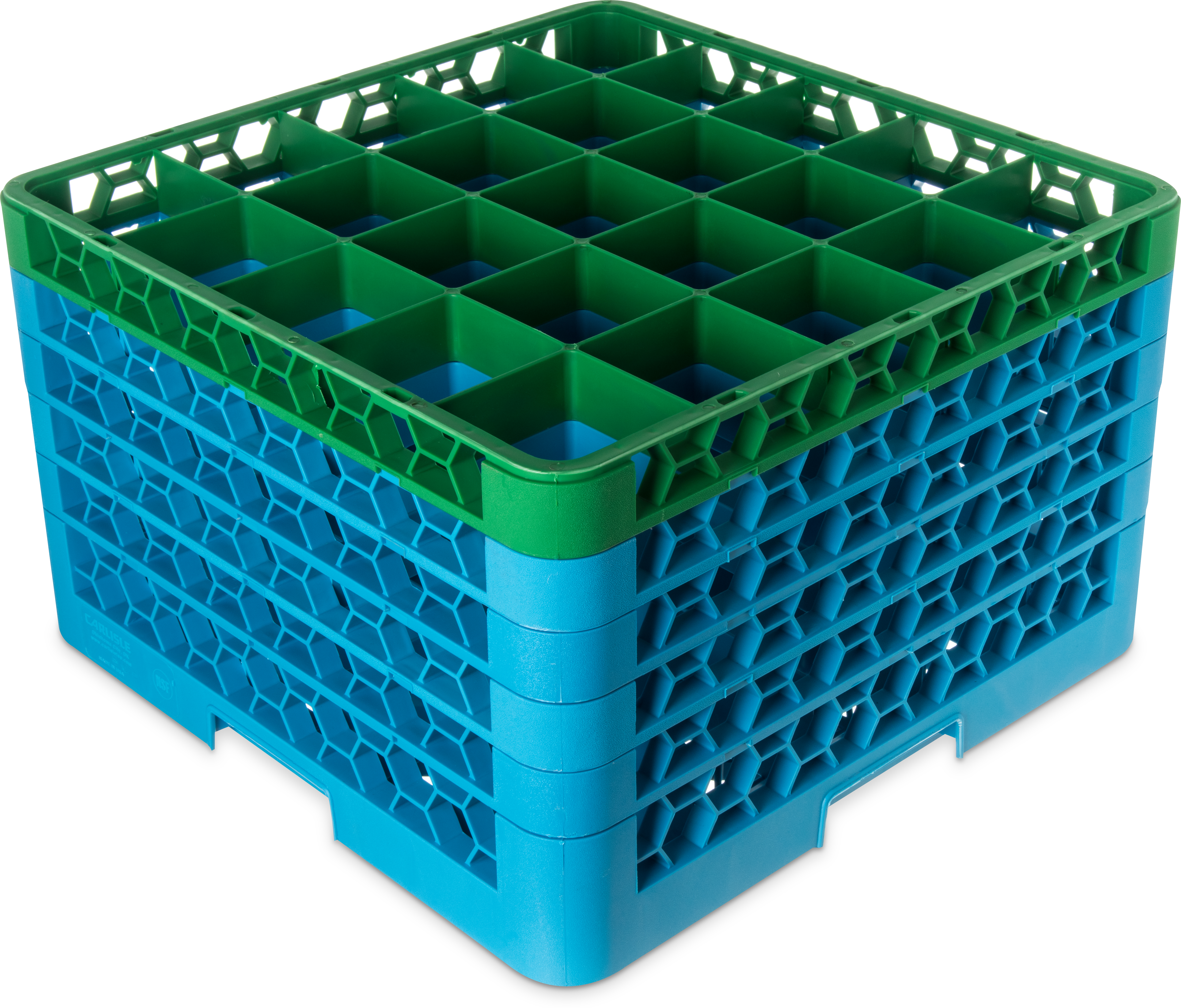 OptiClean 25 Compartment Glass Rack with 5 Extenders 11.9 - Green-Carlisle Blue