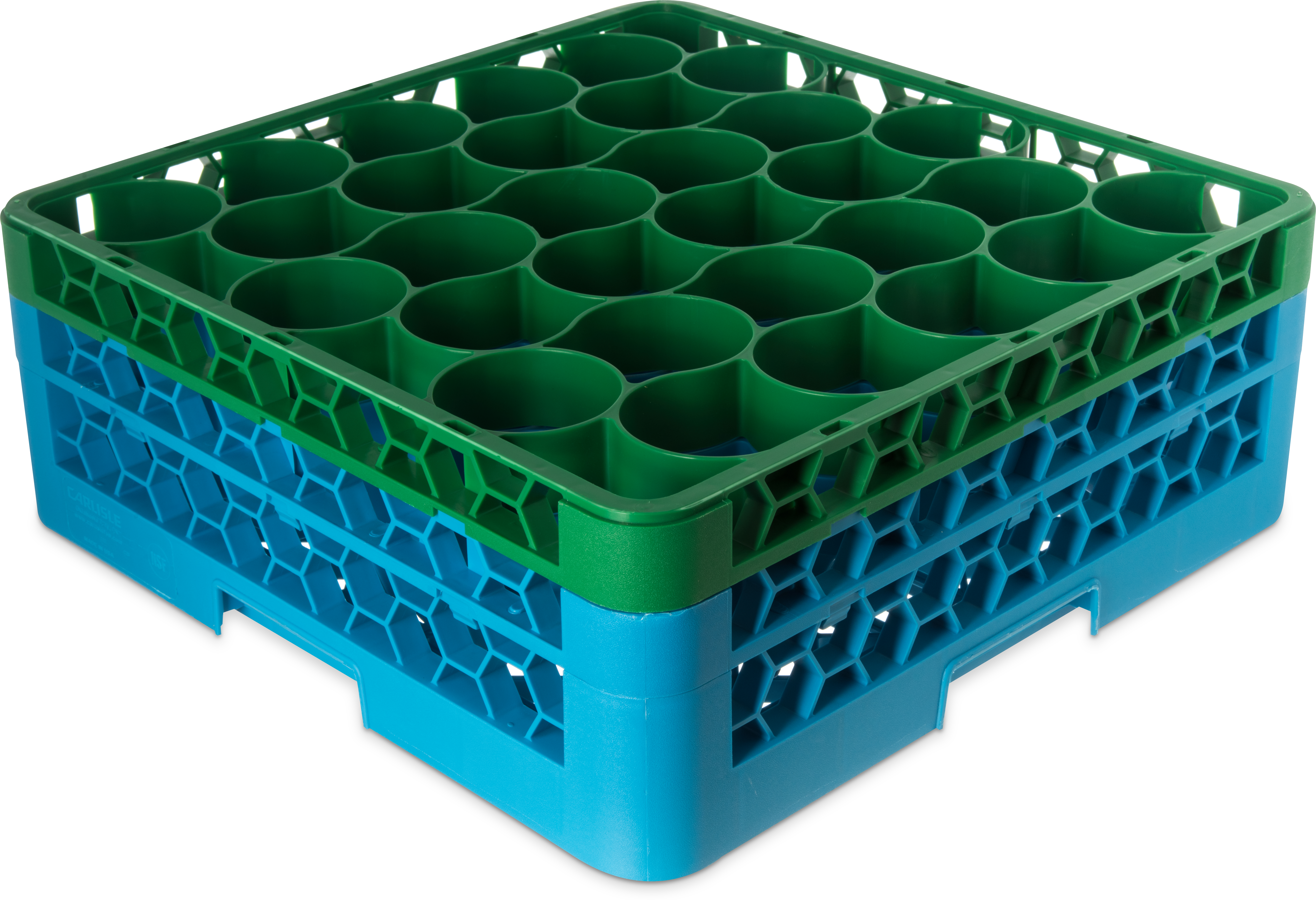 OptiClean NeWave Color-Coded Glass Rack with Two Extenders 30 Compartment - Green-Carlisle Blue