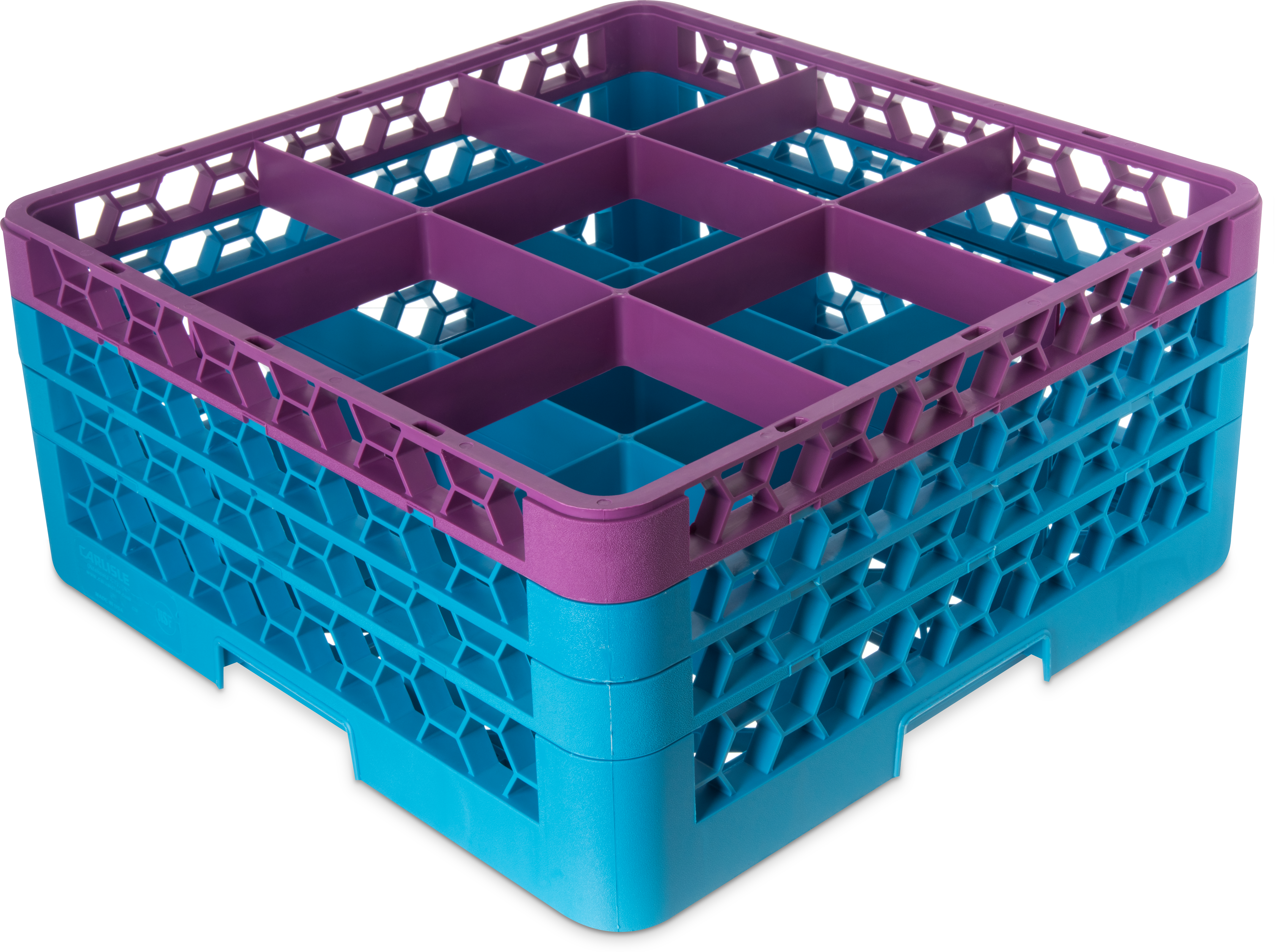OptiClean 9 Compartment Glass Rack with 3 Extenders 8.72 - Lavender-Carlisle Blue
