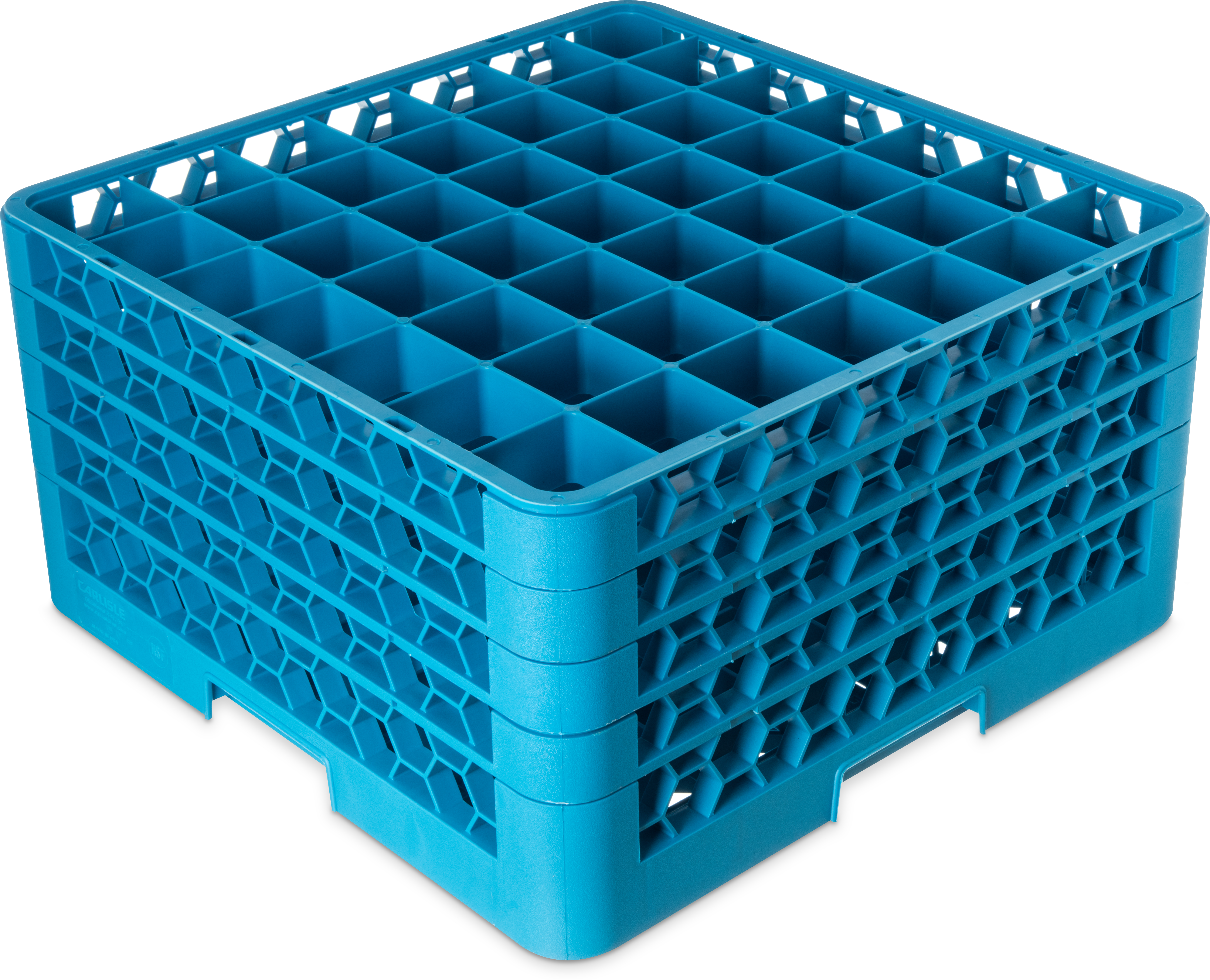 OptiClean 49 Compartment Glass Rack with 4 Extenders 10.3 - Carlisle Blue