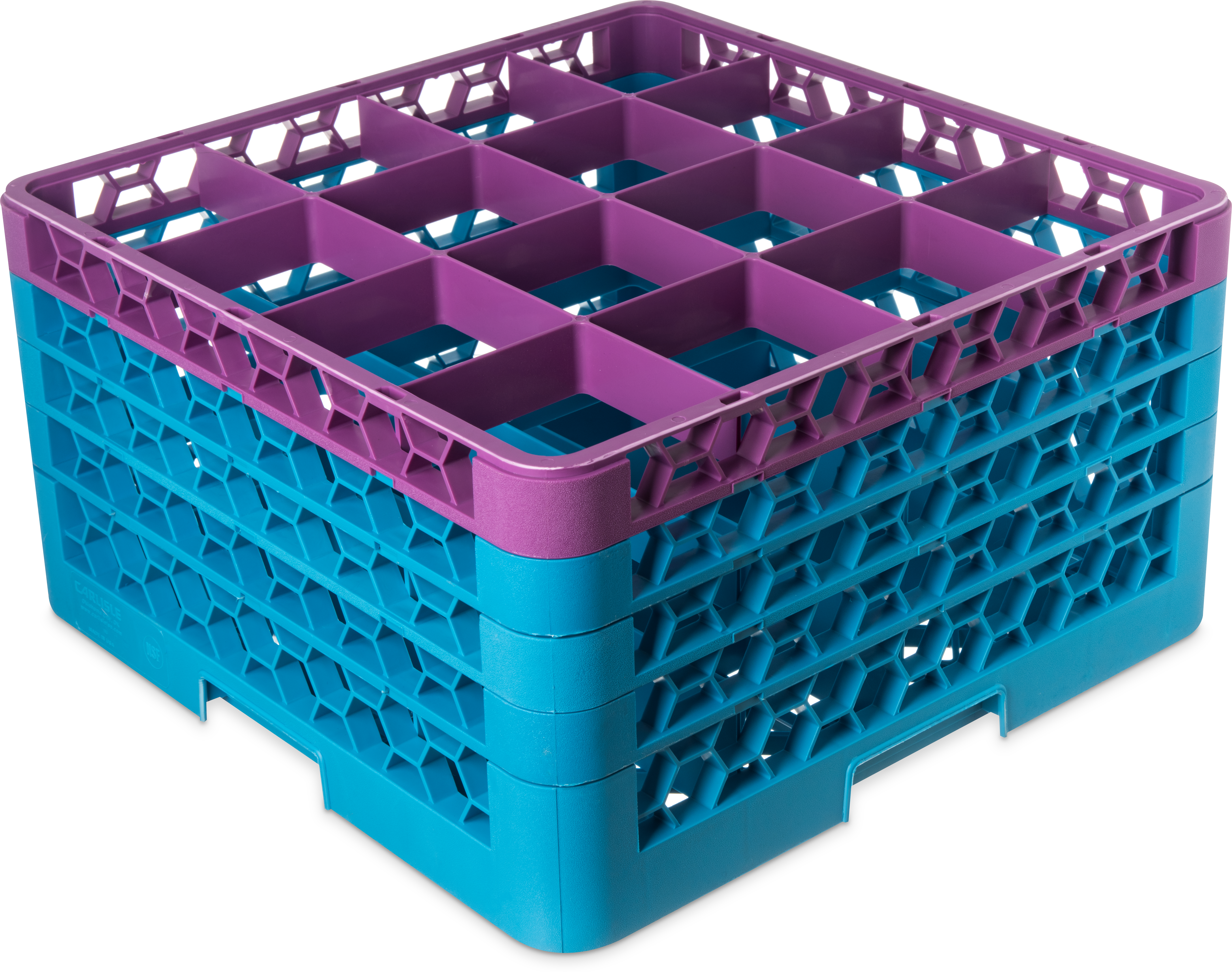 OptiClean 16 Compartment Glass Rack with 4 Extenders 10.3 - Lavender-Carlisle Blue