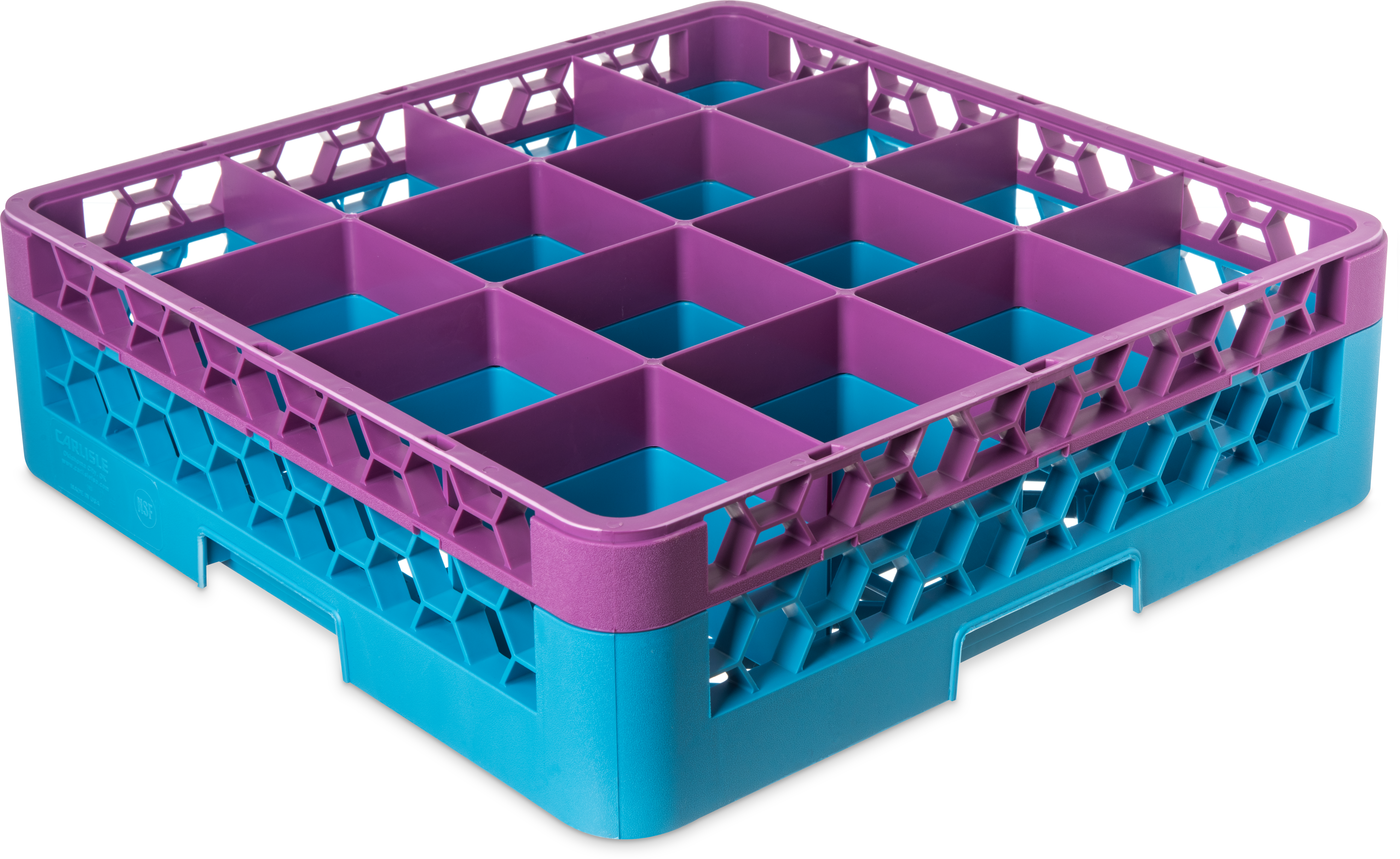 OptiClean 16 Compartment Glass Rack with 1 Extender 5.56 - Lavender-Carlisle Blue