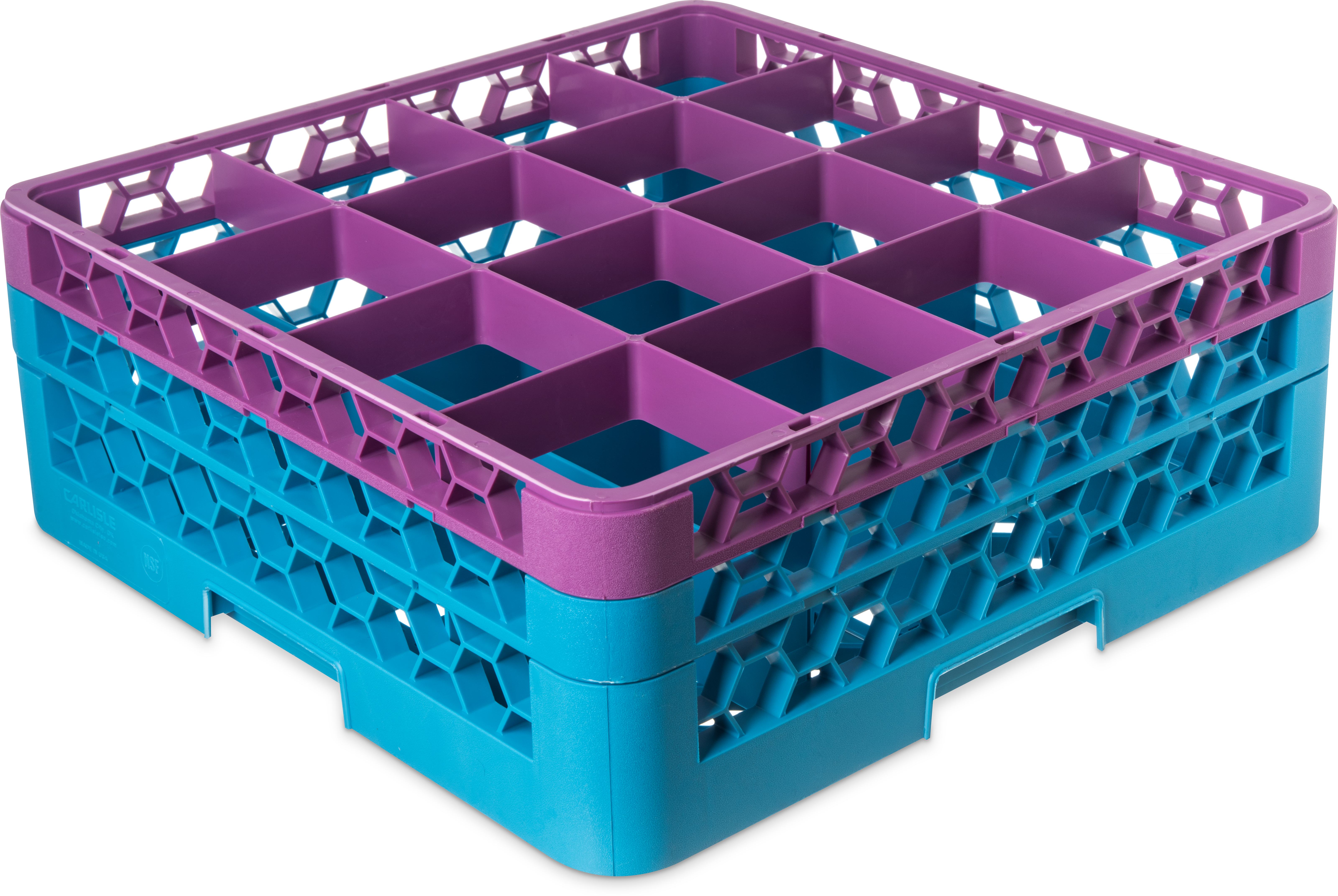 OptiClean 16 Compartment Glass Rack with 2 Extenders 7.12 - Lavender-Carlisle Blue